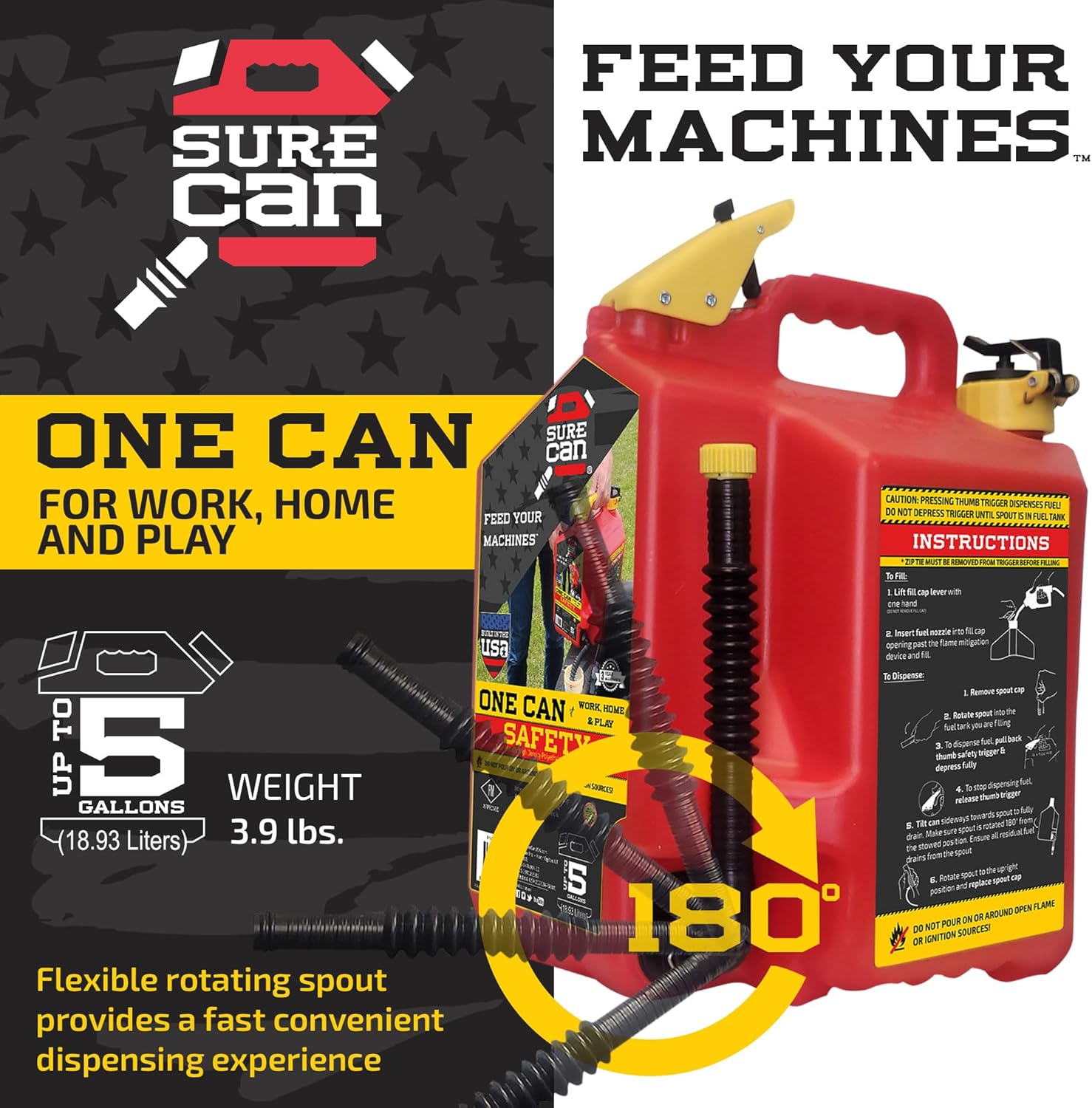SureCan 5 Gallon Type II Storage Container – Rotating Spout