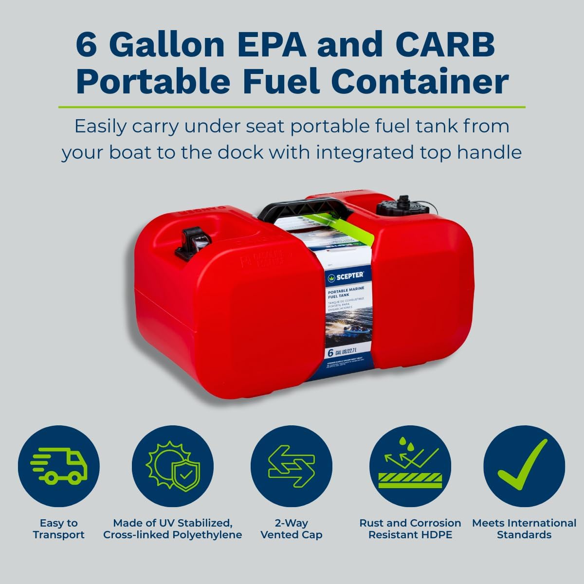 Scepter Marine Fuel Tanks: USCG and EPA Compliance, SmartControl Spout, and Under-Seat Sizing